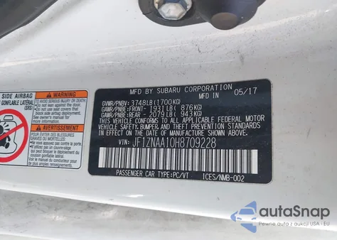 2017 Toyota 86 z USA, uszkodzony, nr VIN JF1ZNAA10H8709228